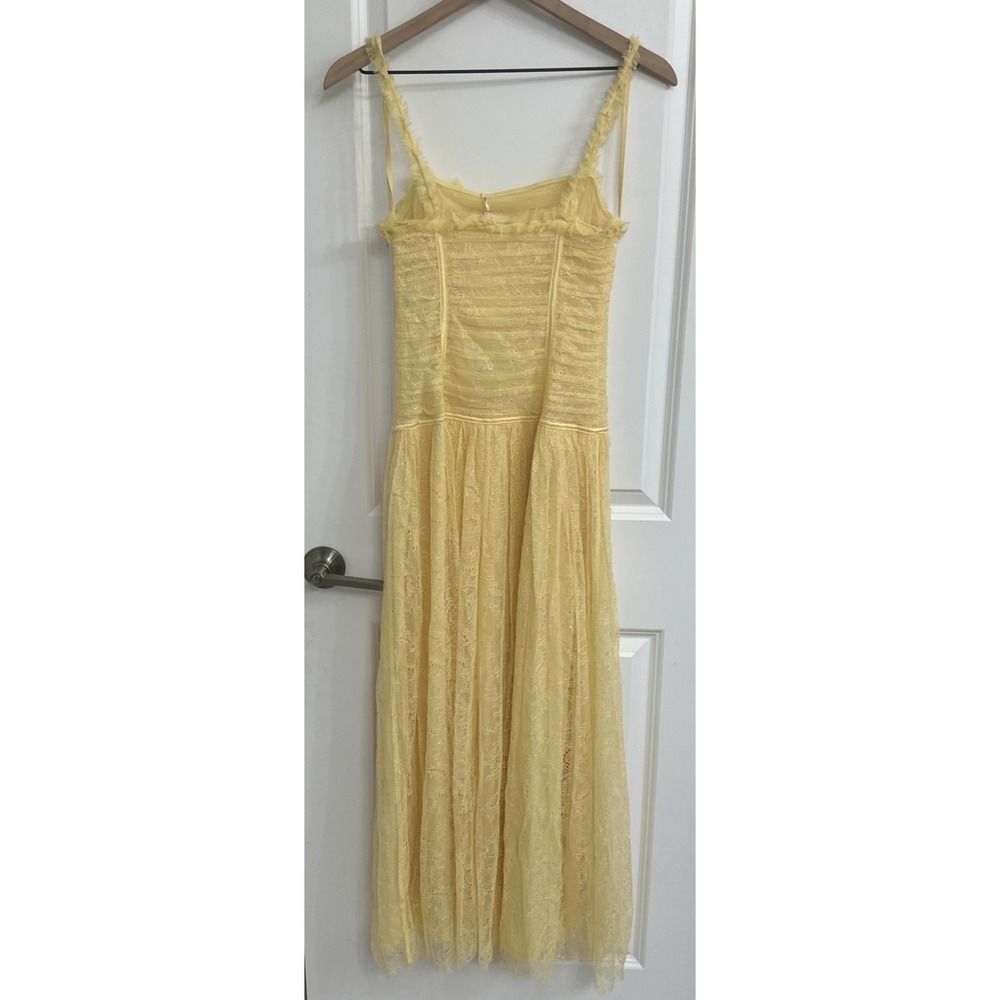 Ulla Johnson Women Size 0 Florelle Chantilly Lace Midi Dress Lemonbalm - Picture 10 of 16